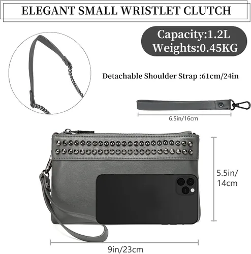 Miniatura 3 de VASCHY SAC - Monederos de mano de cuero sintético suave para mujer