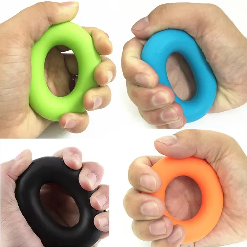 Paquete de 4 anillos fortalecedores de agarre de mano, ejercitador de dedos, entrenador de fuerza de silicona, para entrenamiento de fortalecimiento
