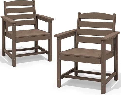 Miniatura 14 de SERWALL Juego de Mesa de Comedor de HDPE para Exteriores, Juego de 7 Piezas de Mesa de Comedor al Aire Libre con Mesa con Corte para Agujero de Gris