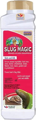Bonide Captain Jack's Slug Magic Granules, 24 oz Caracol & Slug Killer, para jardinería orgánica, fórmula segura para mascotas