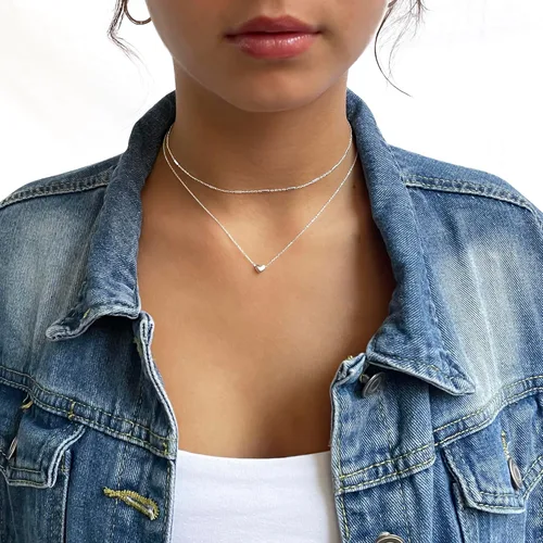 Miniatura 5 de Annika Bella Gargantilla de cadena para mujer, gargantilla de plata de ley 925, longitud de 13 a 16 pulgadas, collares cortos para adolescentes