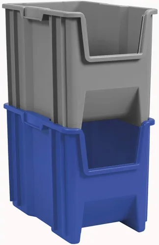Miniatura 6 de Akro-Mils 13014 Stak-N-Store - Contenedor de almacenamiento de plástico apilable de servicio pesado con frente abierto