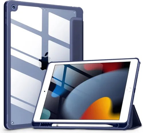 Miniatura 17 de VIKESI - Funda para iPad de 9ª / 8ª / 7ª generación de 10.2 pulgadas (lanzada en 2021/2020/2019), parte trasera transparente, cubierta de marco