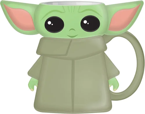Miniatura 9 de Silver Buffalo - Taza de cerámica esculpida 3D de Star Wars The Mandalorian Child Seated, 591 ml (20 oz)