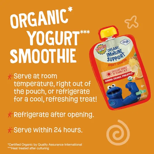 Miniatura 3 de Bolsas de batido de yogur orgánico De la tierra mejor, 24+ meses, batido de yogur de frutas para el sistema inmunológico para niños de 24 meses
