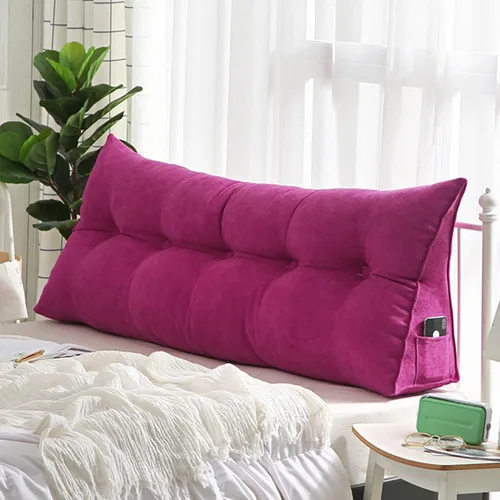 Miniatura 14 de Cojín de almohada triangular copetudo para respaldo, funda extraíble, almohada de lectura, cojín de lectura para cabecero grande para cama, sofá