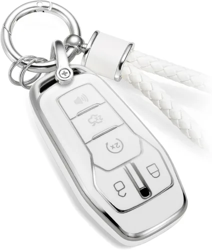 Miniatura 27 de Funda para llavero Nissan con llavero de cuerda trenzada de metal de lujo, funda suave mejorada para llave Nissan (solo 3 botones)