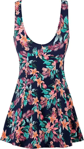 Miniatura 3 de Wantdo - Traje de baño de una pieza tipo vestido con estampado estilo porcelana oriental, para mujer