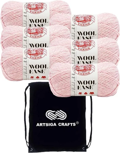 Miniatura 27 de Lion Brand Wool Ease Canyon Sunset 620-003 (3-Skeins - Mismo Lote de Tinta) Estambre Medio #4 Acrílico, Hilo de Lana para Crochet y Tejido con Bolsa