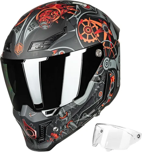 Miniatura 20 de ILM Cascos para Motocicleta para Adultos Hombres Mujeres Casco Integral DOT ECE con Visor Dual para Carreras en Calle con Pinlock Modelo MF509
