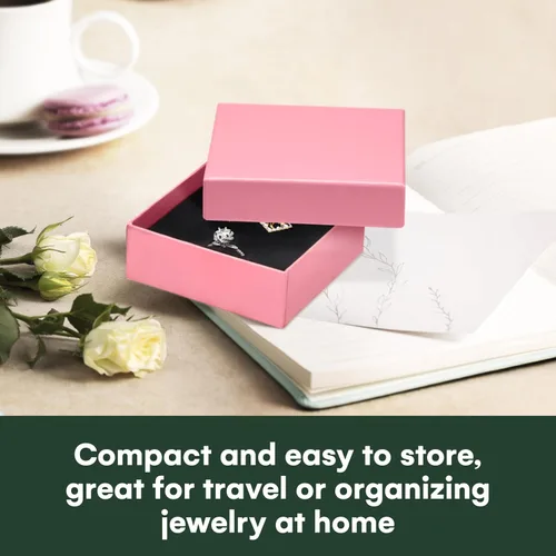 Miniatura 6 de Dawhud Direct Pequeñas cajas de regalo de joyería Caja de embalaje de joyería de cartón para aretes, collar, pulsera y anillo de boda Pequeña
