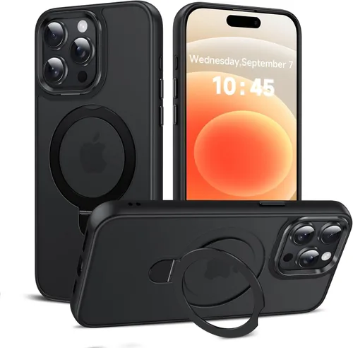 Miniatura 8 de LeYi para iPhone-13 Funda/iPhone-14 Fundas: con soporte para MagSafe i Phone 13Funda con anillo magnético iPhone14 iPhone13 Cubierta Funda para Negro