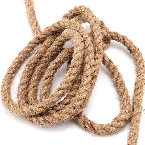 Miniatura 4 de Cuerda de yute trenzada de 100 pies y 1/2 pulgada, cuerda de cáñamo de 3 hebras, cuerda de manila para colgar en náutica, manualidades, jardinería
