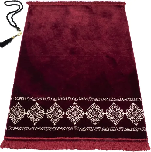 Miniatura 8 de Modefa Alfombra de oración islámica turca, grande y ancha, de terciopelo suave, Janamaz, cómoda alfombra de oración musulmana para hombres