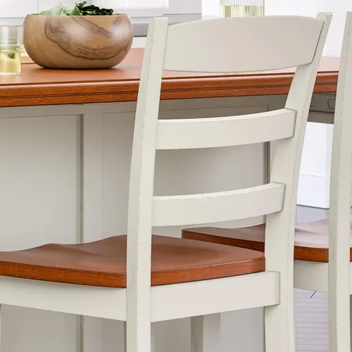 Miniatura 6 de Homestyles Monarch Taburete de bar de madera blanca antigua