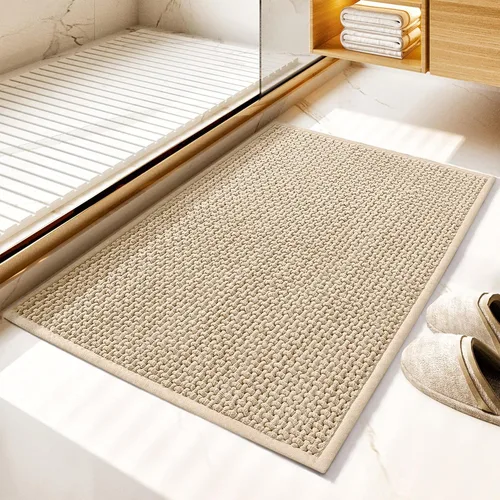Miniatura 17 de GRANNY SAYS Tapetes de baño azules, de felpilla suave, absorbentes, de 20 x 32 pulgadas, alfombras de baño pequeñas antideslizantes, lavables