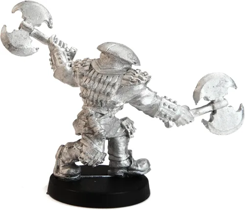 Miniatura 2 de Stonehaven Half-Orc Warlord - Figura de peltre sin plomo de 1.772 in, escala de 1.102 in, sin pintar, fabricada en Estados Unidos