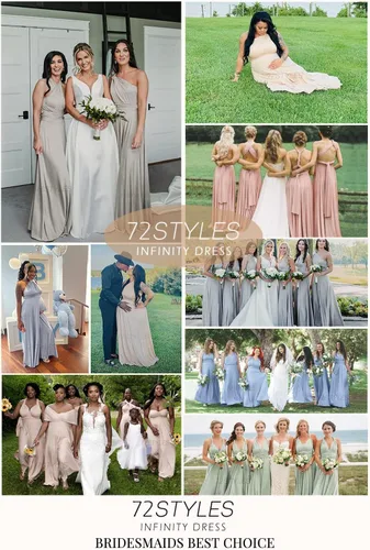 Miniatura 5 de 72styles - Vestido largo multiforma con bandeau, diseño ideal para dama de honor, talla extragrande convertible, se puede usar cruzado