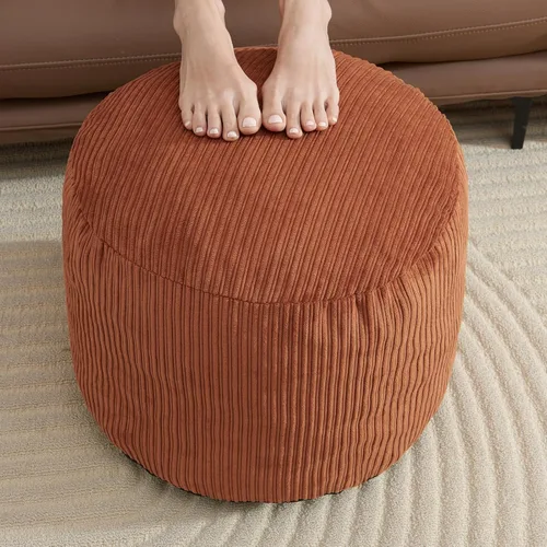 Miniatura 17 de WSOFRLAC Puf Otomano Reposapiés con Espuma Otomana Pequeña para Sala de Estar Otomanas Puf de Pana 26x18 pulgadas Pufs de Piso Reposapiés para Silla