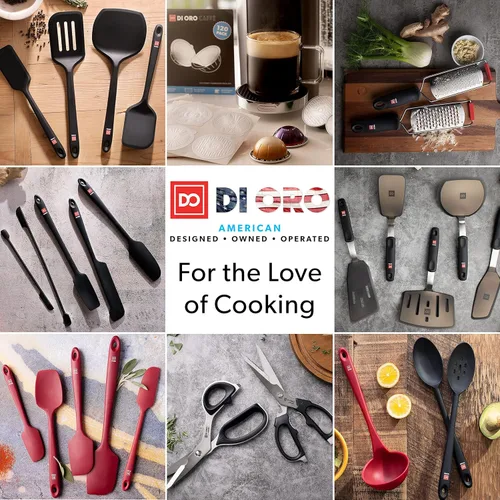 Miniatura 8 de DI ORO Juego de espátulas de silicona – Espátulas de cocina de goma para hornear, cocinar y mezclar – Resistente al calor a 600 °F y libre de BPA