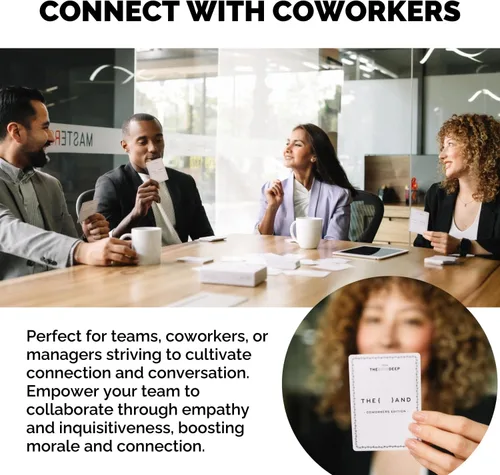 Miniatura 3 de Edición de compañeros de trabajo – 199 tarjetas de conversación rompehielos para el lugar de trabajo – Juego de formación de equipos para el trabajo