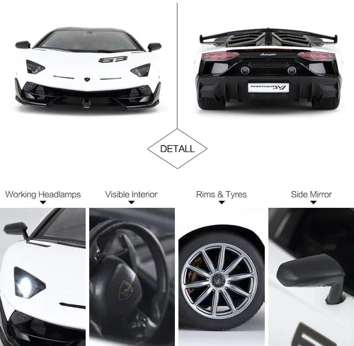Miniatura 6 de RASTAR Coche de juguete Lamborghini 1:14 Lamborghini Aventador SVJ, modelo de control remoto, súper coche deportivo RC para carreras, para niños