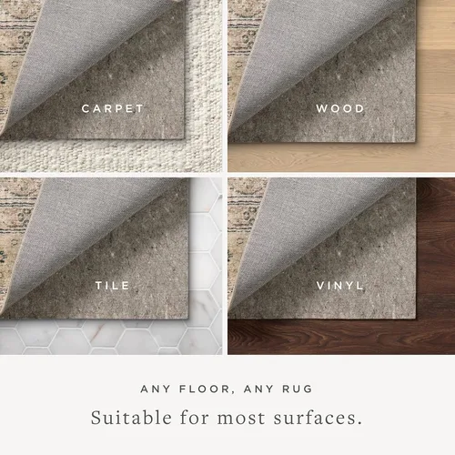 Miniatura 5 de Loloi Loloi-Grip Alfombra Protectora, FPAD2 Gris, 2'-0" x 12'-0",.13" de espesor, gris, 1/8 pulgada, reversible, suave, almohadilla, bajo perfil