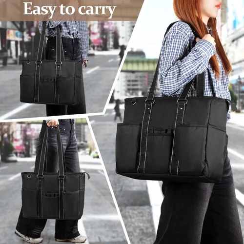 Miniatura 2 de Damero Bolsa de mano para profesores con funda acolchada para laptop, bolsa de trabajo para profesores, bolsa de utilidad para oficina, viajes