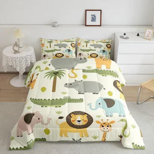Miniatura 26 de Feelyou - Juego de funda de edredón para niños, castillo rosa, tamaño individual, lindo juego de edredón con moño, juego de cama para niños y niñas