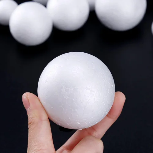 Miniatura 3 de Pllieay - 20 bolas de poliestireno para manualidades, 5 tamaños, color blanco