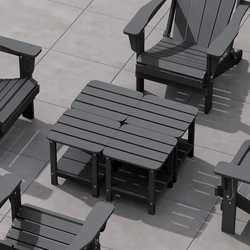 Miniatura 36 de SERWALL Mesa auxiliar Double Adirondack, Mesa auxiliar de forma rectangular, Negra