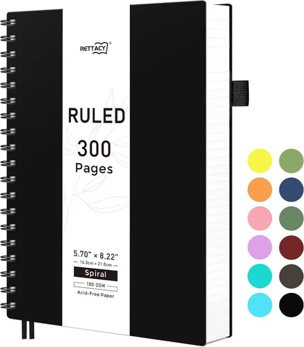 Miniatura 49 de RETTACY Cuaderno de bolsillo, 160 páginas forradas, tamaño mini A6 (4.5" × 5.7"), para trabajo, diario, escritura, papel grueso de 100 g/m²