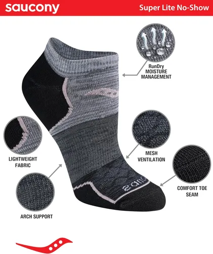 Miniatura 2 de Saucony Rundry Performance 8 pares de calcetines deportivos súper Lite invisibles para mujer, talla M