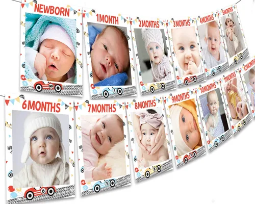 Decoración de fiesta de primer cumpleaños de coche de carreras, pancarta de fotos Fast One Photo Banner con temática de carreras para el primer