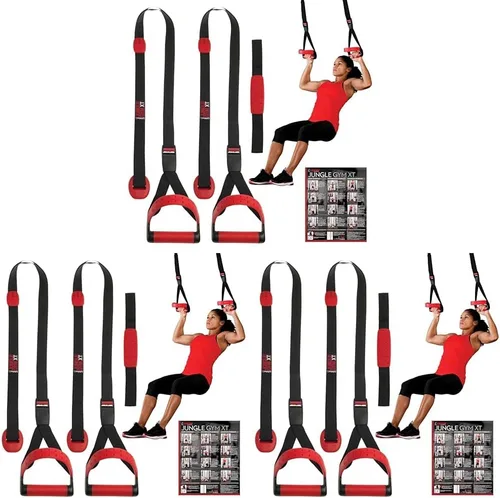 Miniatura 12 de Lifeline Jungle Gym XT - Sistema de entrenamiento de suspensión de peso corporal - Anclaje dividido patentado, entrenamiento de cuerpo completo, kit