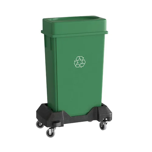 Miniatura 10 de Bote de basura Slim Jim negro de 23 galones con carrito
