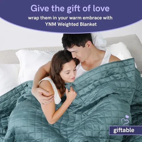 Miniatura 8 de YnM Manta con peso refrescante para adultos, terciopelo refrescante y acogedor de doble cara, manta pesada de 30 libras para parejas, uso en cuatro