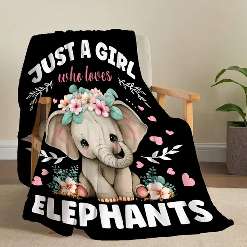 Miniatura 6 de Manta de elefante, regalos de elefante para mujeres y niñas, manta de franela suave, acogedora y ligera para sofá y cama, tamaño XS, 40 x 30