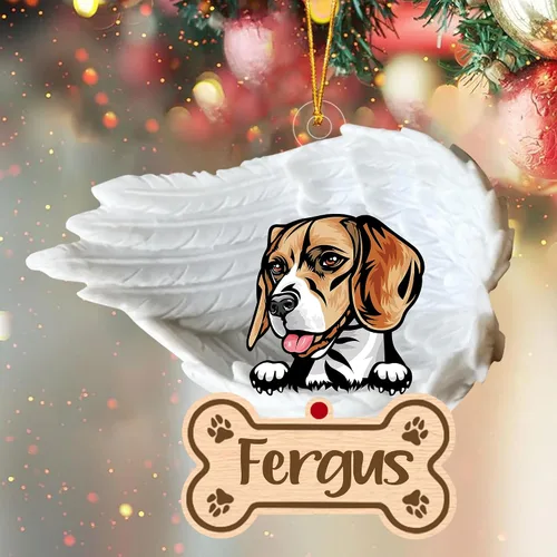 Miniatura 37 de Adorno de perro afgano de 1 ángel, adorno acrílico 2D personalizado conmemorativo para perros, regalo por pérdida de mascotas, regalo