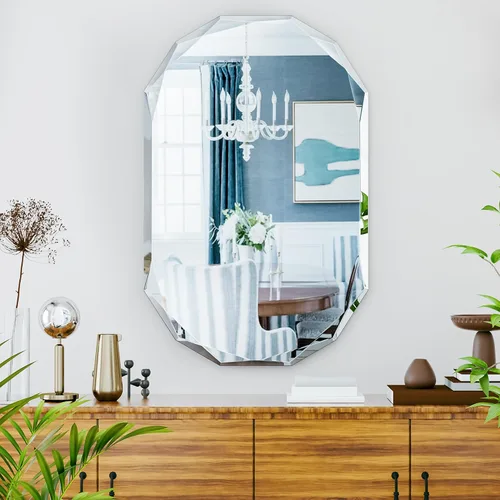 Miniatura 16 de Suidia Espejo de baño, espejo de pared de 20 x 30 pulgadas, espejo de baño sin marco con borde biselado para dormitorio, sala de estar, entrada