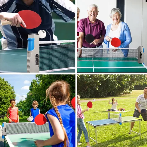 Miniatura 6 de GSE Games & Sports Expert - Red y postes de tenis de mesa retráctil Red de repuesto ajustable de Ping Pong (4 colores) Adjustable