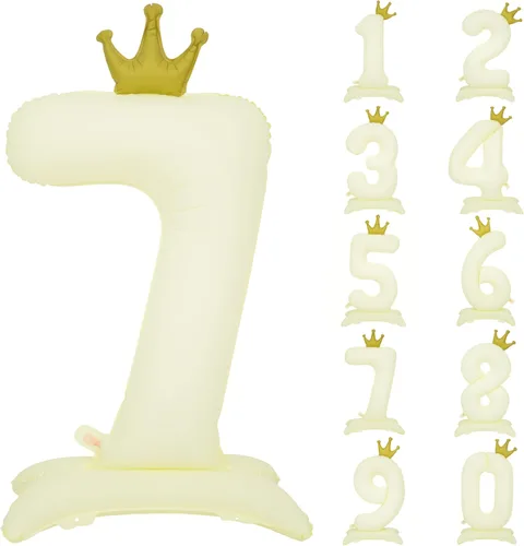 Miniatura 13 de Globos de aluminio grandes con corona negra número 0 para niños y niñas, cumpleaños, boda, aniversario, fiesta, baby shower, suministros 0
