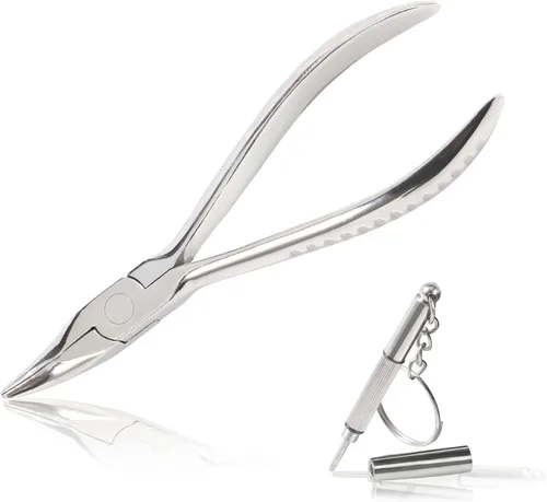 Miniatura 10 de Alicates de nailon con punta redonda y plana para lentes de 6 pulgadas, alicates de ajuste, herramienta de reparación de gafas, herramientas
