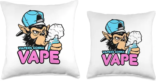 Miniatura 3 de Vaping Shirt Vape Store Gift Monkey Vapers Gonna Gorilla T-Shirt Vape Tee Throw Pillow, 18 x 18, multicolor