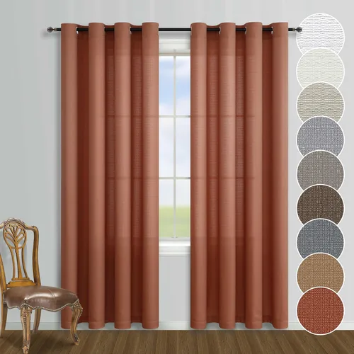 Miniatura 21 de KOUFALL - Cortinas transparentes con aspecto de lino