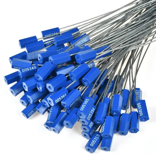 Miniatura 2 de (R) 50 sellos de cable de seguridad, etiquetas de seguridad numeradas, a prueba de manipulaciones, sellos de alambre de acero apretados