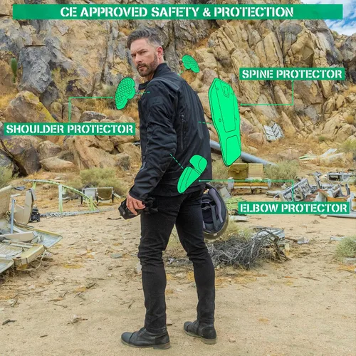 Miniatura 5 de Nomad - Chaqueta de motociclista para hombre, Ironborn, Cruiser Sportsbike Enduro, chaqueta de equitación para hombre con protección de armadura