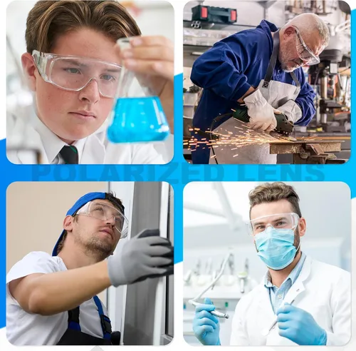 Miniatura 4 de WFEANG Gafas de seguridad transparentes a granel, gafas protectoras ligeras para hombres y mujeres, resistentes a impactos y arañazos, para usar