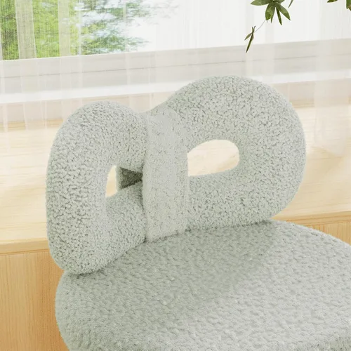 Miniatura 5 de ROOMTEC Silla de tocador giratoria con respaldo, silla de escritorio tapizada para niñas, tocador de maquillaje moderno para dormitorio, sala