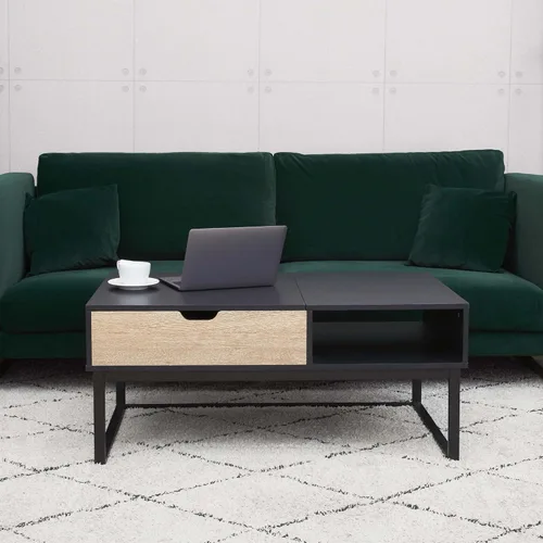 Miniatura 4 de Peaktop - Mesa auxiliar elevable con almacenamiento y patas de metal